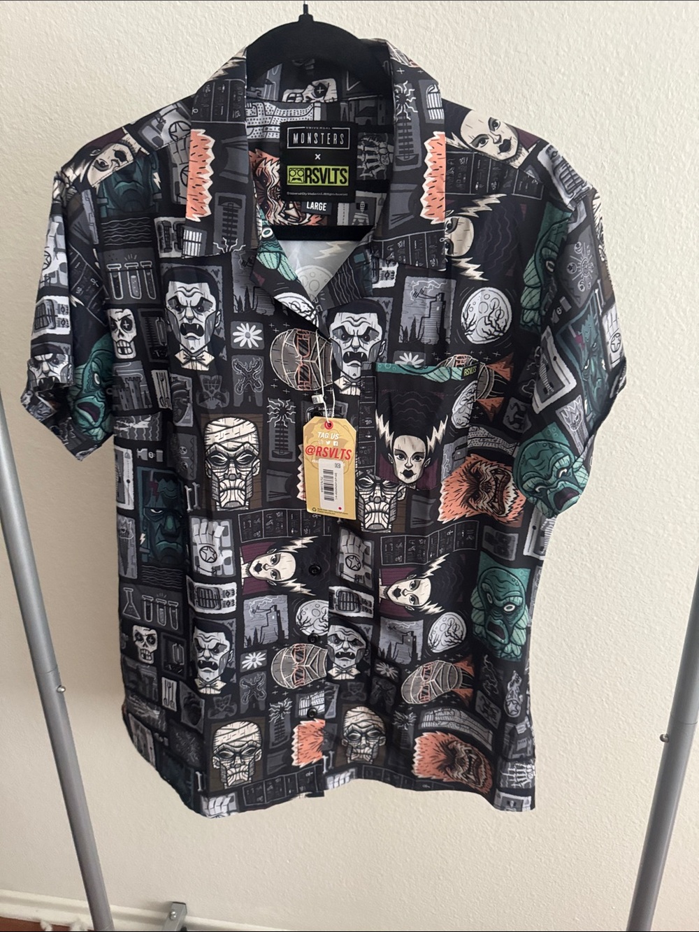NWT RSVLTS Universal Monsters button down